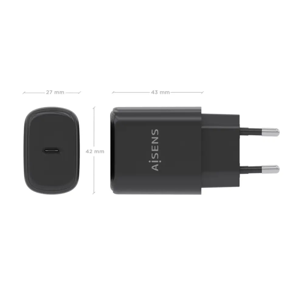 AISENS Cargador GaN 30W. 1xUSB-C PD3.0. Negro - detalle