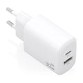 AISENS Cargador GaN 30W. 1xUSB-C PD3.0 QC4.0. 1xUSB-A QC3.0. Blanco