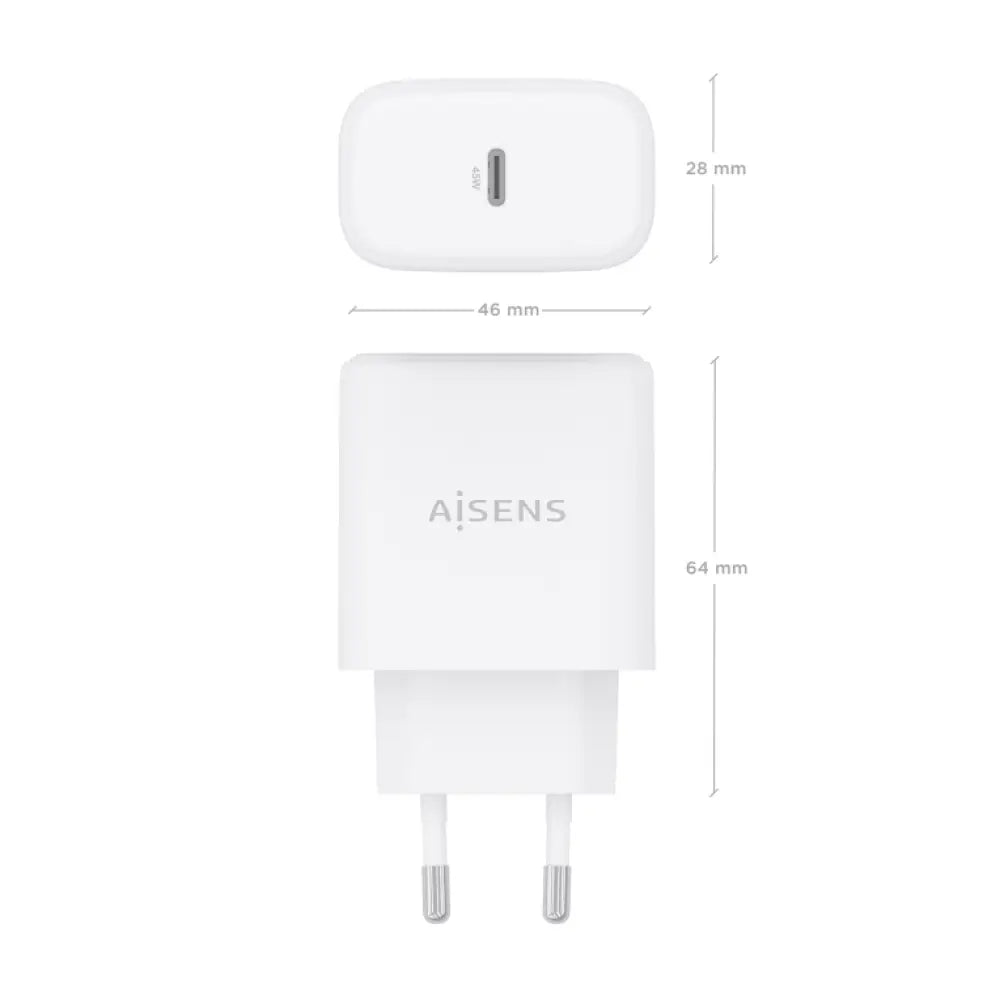AISENS Cargador GaN 45W. 1xUSB-C PD3.0. Blanco - detalle