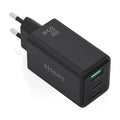 AISENS Cargador GaN 65W. 2xUSB-C PD3.0 QC4.0. 1xUSB-A QC3.0. Negro