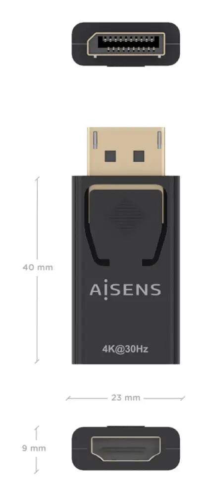 AISENS Conversor Displayport A HDMI 4K@30Hz. DP/M-HDMI/H. Negro - detalle