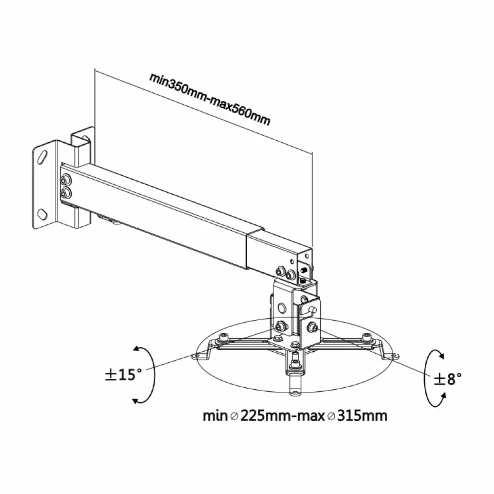 AISENS CWP01TSE-049 montaje para projector Pared/techo Blanco - detalle