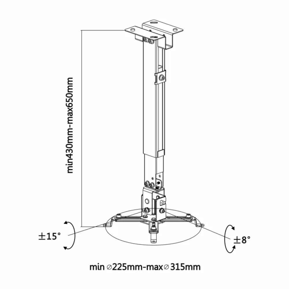 AISENS CWP01TSE-049 montaje para projector Pared/techo Blanco - detalle