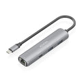 AISENS Dock USB-C A Ethernet Gigabit + Hub 1xUSB-C+2xUSB-A. Gris. 15cm