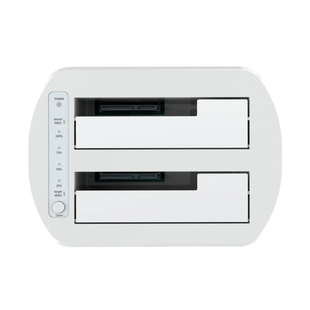 AISENS Estacion de Docking de Doble Bahia ASDS-D02W SATA 2.5/3.5 a USB 3.0/3.1 Gen1. Clone. Blanca - detalle