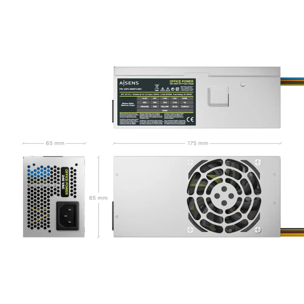 AISENS Fuente Alimentacion TFX 500W OEM. Plata - detalle