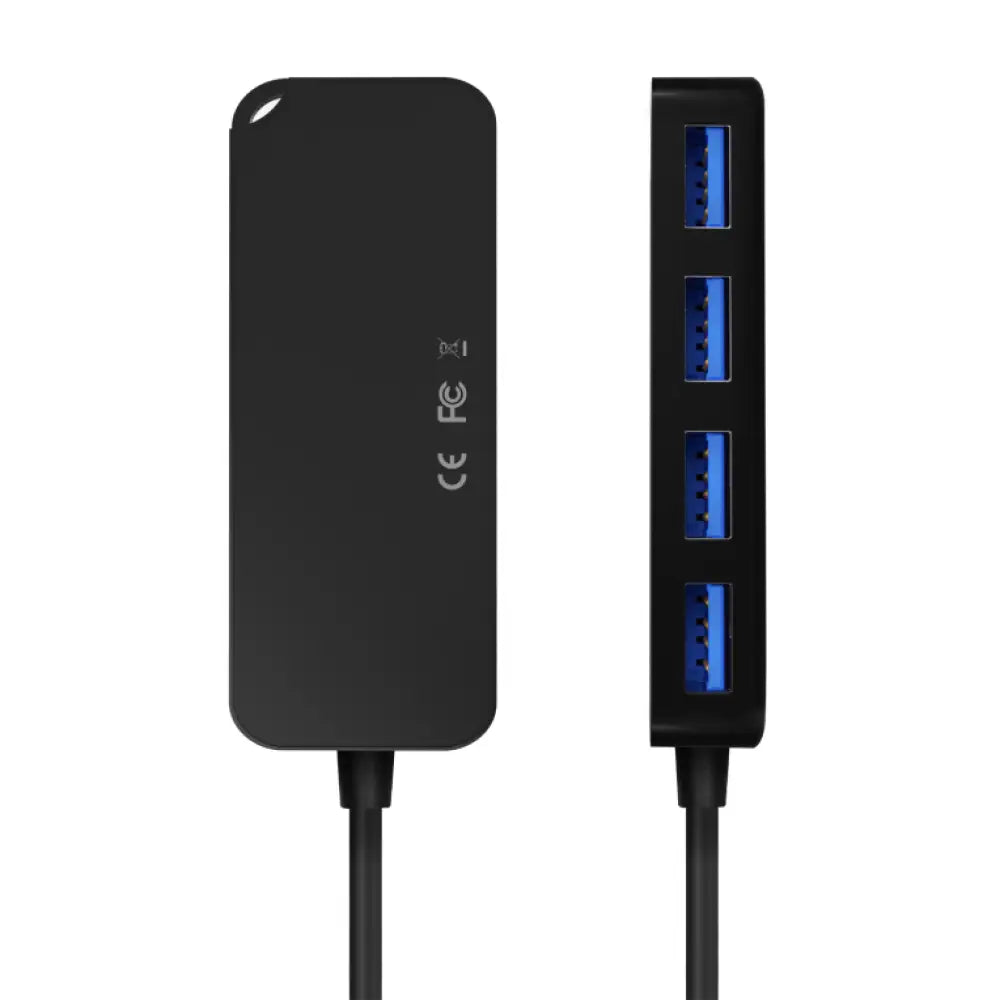 AISENS Hub USB 3.0. Tipo A/M-4x Tipo A/H. Negro. 15cm - detalle