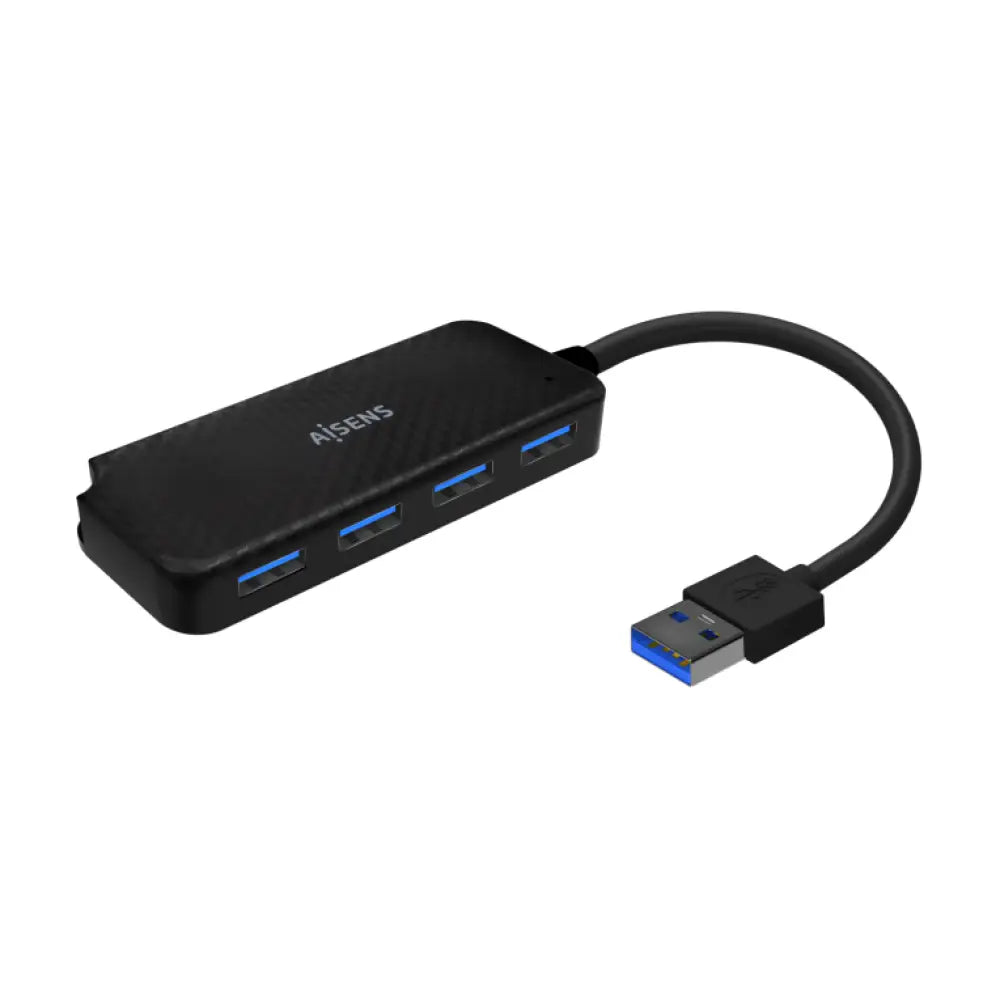 AISENS Hub USB 3.0. Tipo A/M-4x Tipo A/H. Negro. 15cm - detalle