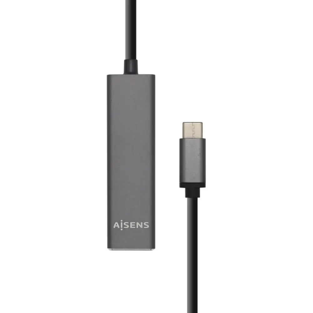 AISENS Hub USB 3.1 USB-C. USB-C/M - 4 x Tipo A/H. Gris. 15 cm - detalle