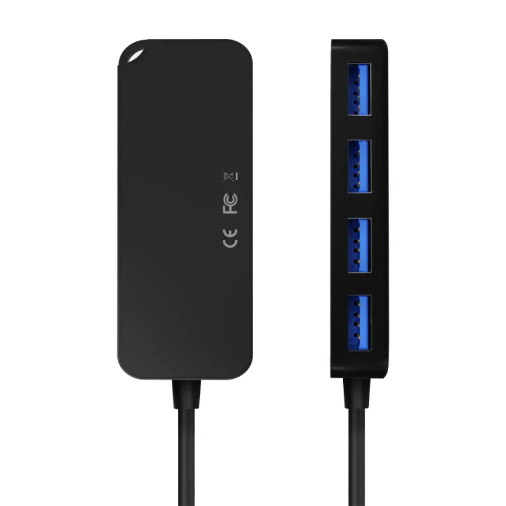 AISENS Hub USB 3.1 USB-C. USB-C/M-4x Tipo A/H. Negro. 15cm - detalle