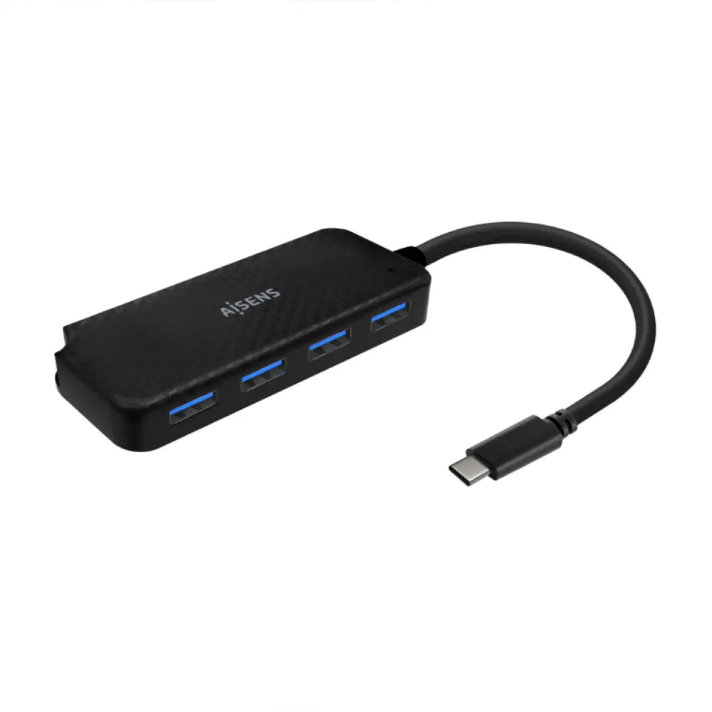 AISENS Hub USB 3.1 USB-C. USB-C/M-4x Tipo A/H. Negro. 15cm