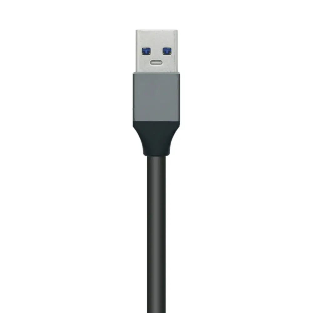 AISENS Hub USB3.0 Aluminio. Tipo A/M - 4x Tipo A/H. Negro. 10 cm - detalle