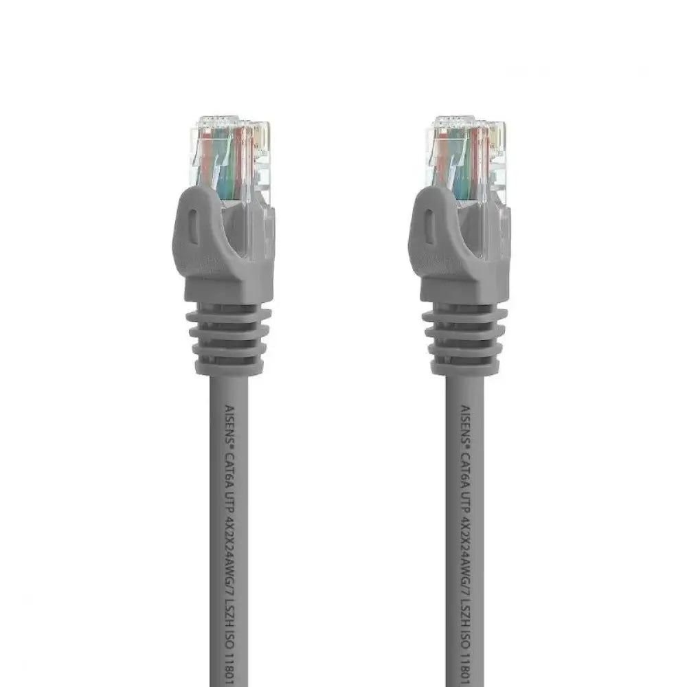 Latiguillo RJ45 Cat.6A UTP gris de 0.5m de la marca AISENS, utilizado en herramientas y conectores de redes.