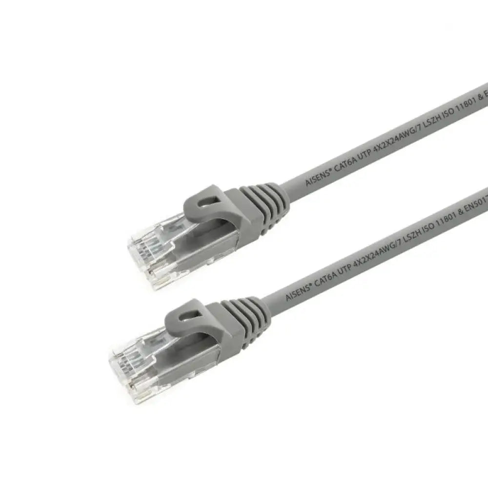 Latiguillo Rj45 Cat.6A Utp gris de 1.0m de la marca AISENS, con conectores para redes y herramientas de red.