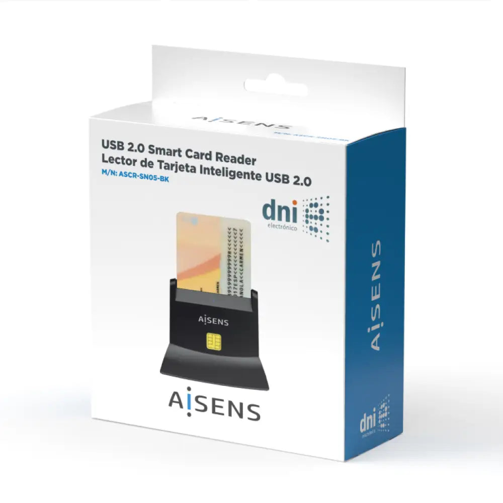 AISENS Lector de Tarjeta Inteligente DNI. Negro - detalle
