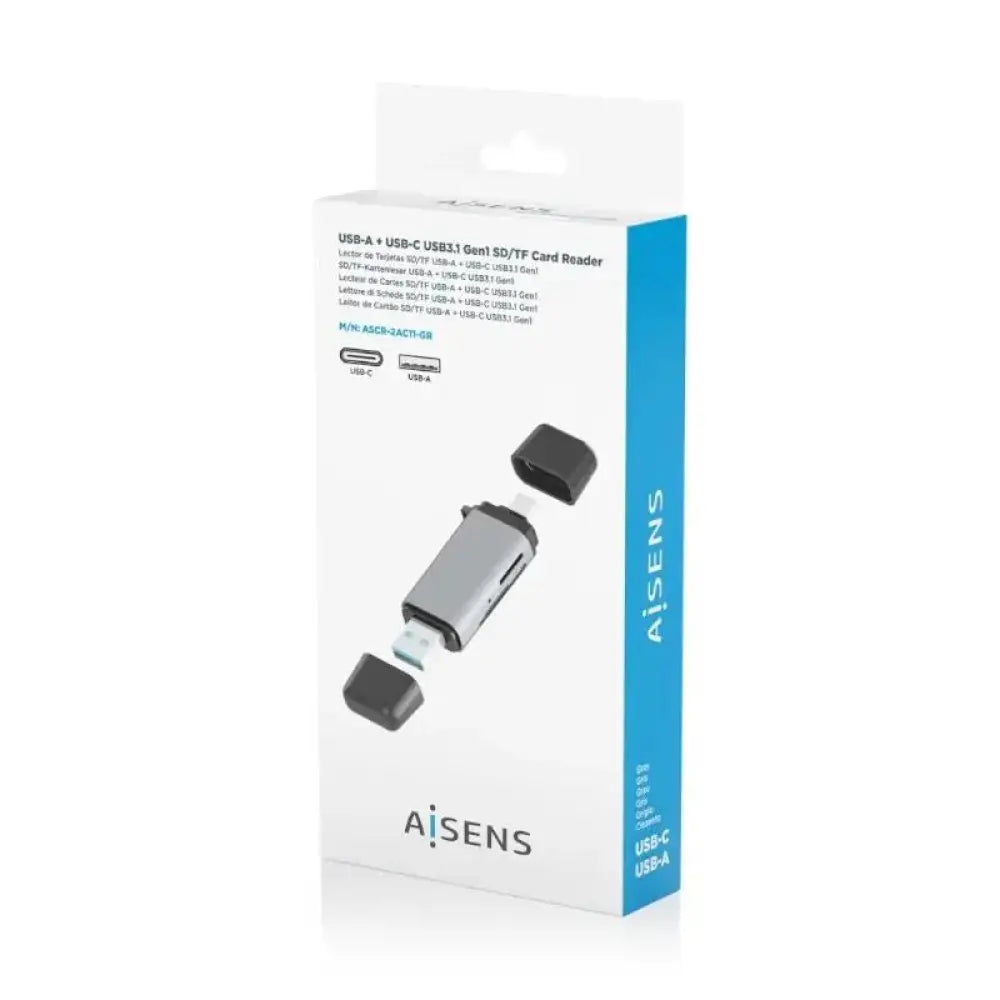 Aisens Lector Tar SD MSD MMC RS-MMC MMCM USBA USBC - detalle