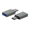 AISENS Mini Adaptador Aluminio USB 3.2 Gen1 3A. Tipo USB-C/M-A/H. Gris