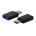AISENS Mini Adaptador Aluminio USB 3.2 Gen1 3A. Tipo USB-C/M-A/H. Negro