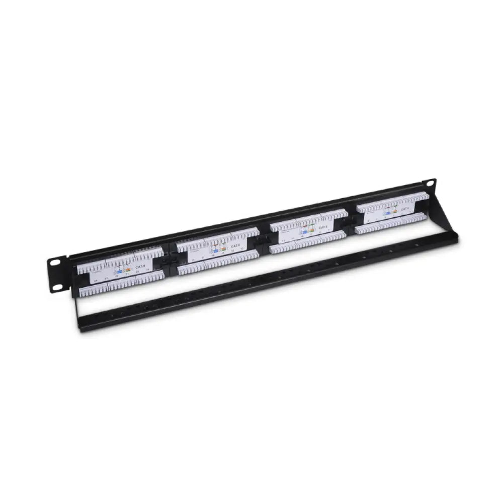 AISENS Panel De Parcheo De 24 Puertos RJ45 Cat.6 UTP. 19" 1U Dual IDC Con Gestion De Cables. Negro - detalle