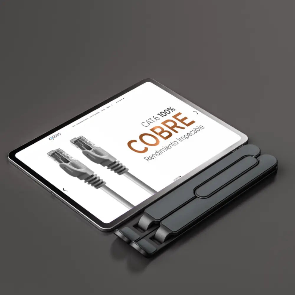 AISENS Soporte De Sobremesa Ajustable Para Portatil / Tablet. Gris Oscuro - detalle