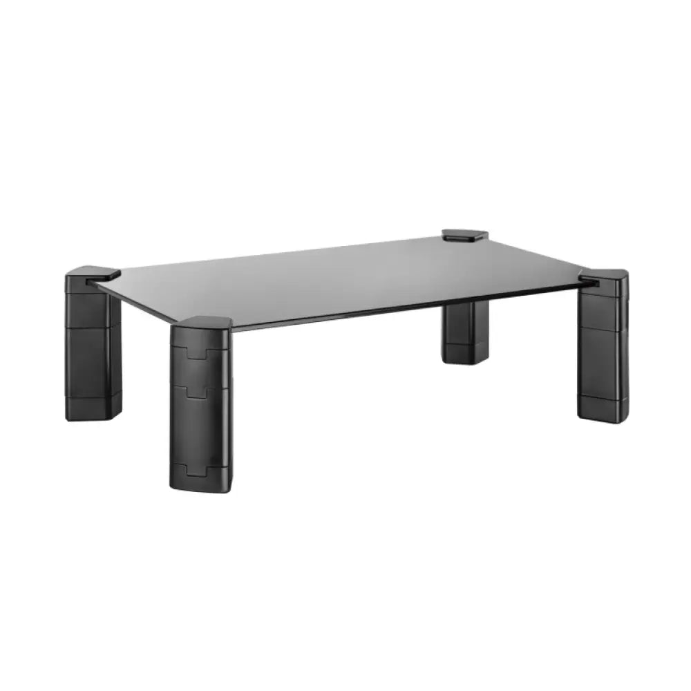 AISENS Soporte Elevador Cristal para Monitor/Portátil. Negro
