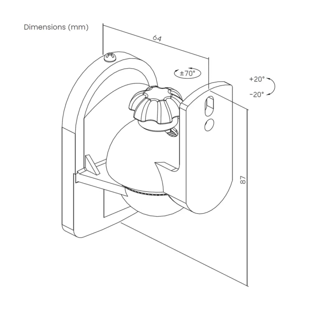AISENS Soporte Universal De Pared Giratorio E Inclinable Para Altavoces. Negro - detalle