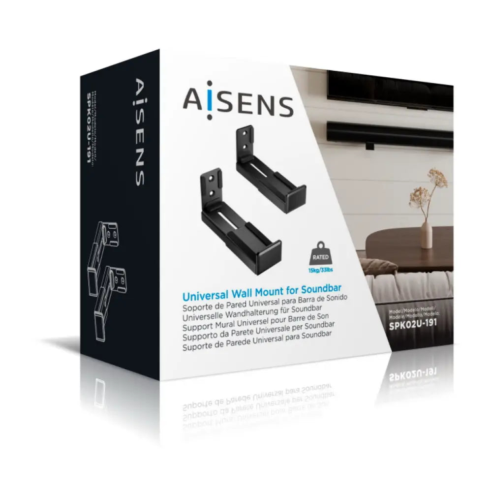 AISENS Soporte Universal de Pared para Barra de Sonido. Negro - detalle