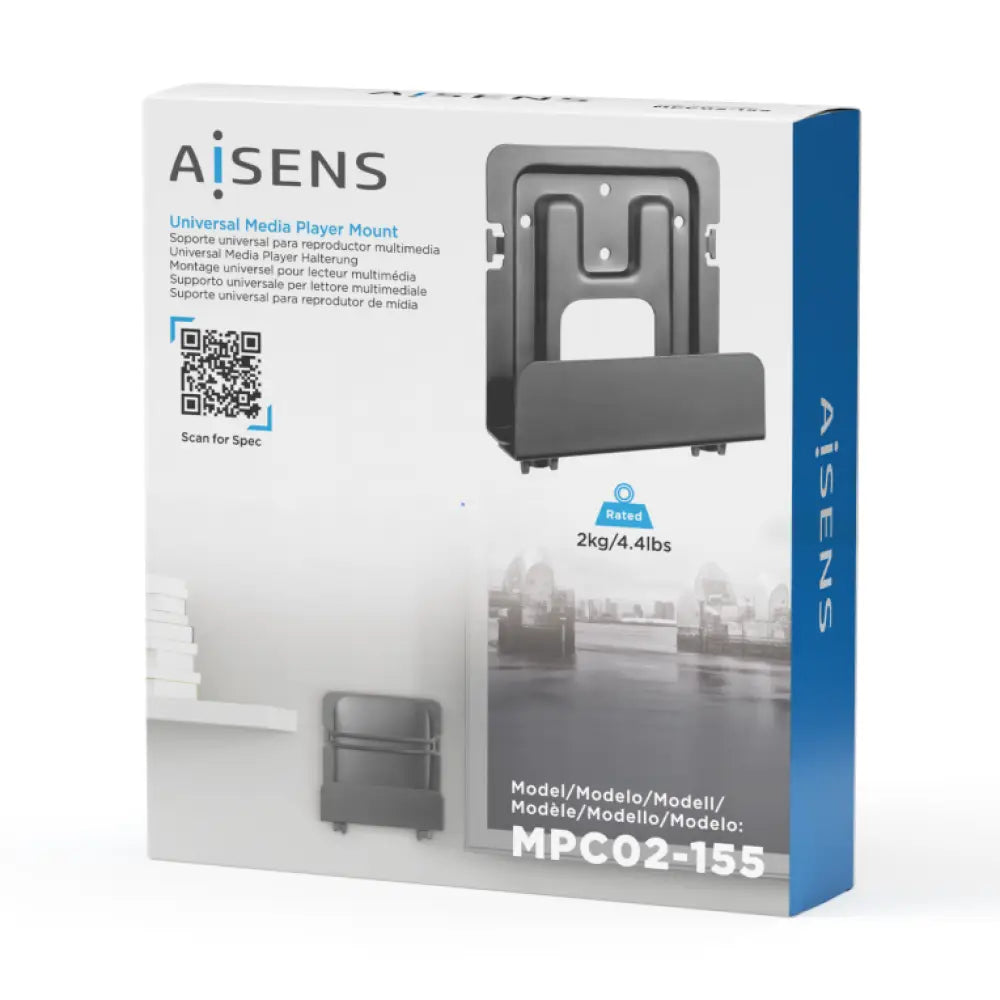 AISENS Soporte Universal De Pared Para Mini Pc. Router. Negro - detalle