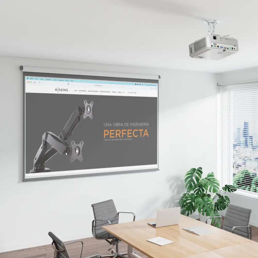 AISENS Soporte Universal Giratorio. Inclinable de Techo para Proyector 13.5Kg. Blanco - detalle