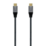 AISENS - USB 3.2 Gen2x2 Aluminum Cable 20Gbps 8K@30Hz 5A 100W E-Mark. Type USB-C/M-USB-C/M. Grey. 1.5 m