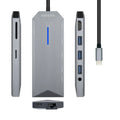 AISENS USB-C Dock 9 en 1. USB-C a 1x HDMI. 1xRJ45. 3x USB. 1x PD. 1x Audio. 1x SD. 1x Micro SD. Gris. 15 cm