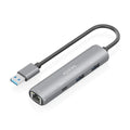 AISENS USB3.0 Dock USB-A A Ethernet Gigabit + Hub 1xUSB-C+2xUSB-A. Gris. 15cm