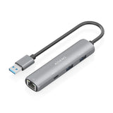 AISENS USB3.0 Dock USB-A A Ethernet Gigabit + Hub 1xUSB-C+2xUSB-A. Gris. 15cm
