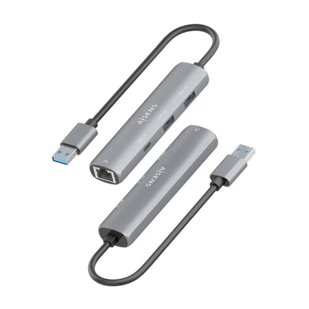 AISENS USB3.0 Dock USB-A A Ethernet Gigabit + Hub 1xUSB-C+2xUSB-A. Gris. 15cm - detalle