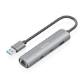 AISENS USB3.0 Dock USB-A A Ethernet Gigabit + Hub 2xUSB-C+1xUSB-A. Gris. 15cm