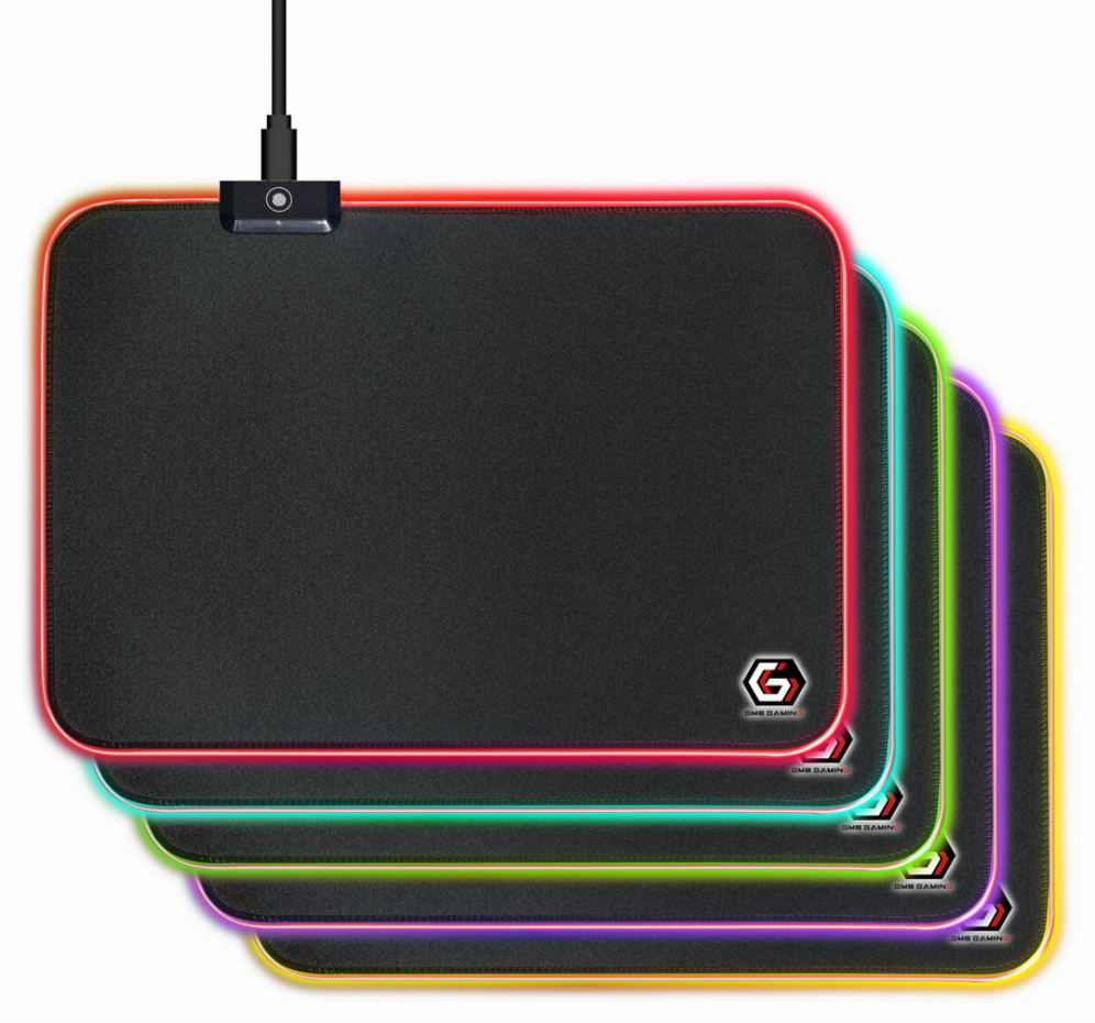 ALFOMBRILLA GAMING GEMBIRD LUZ LED NEGRO M 350X250X4 RGB - detalle