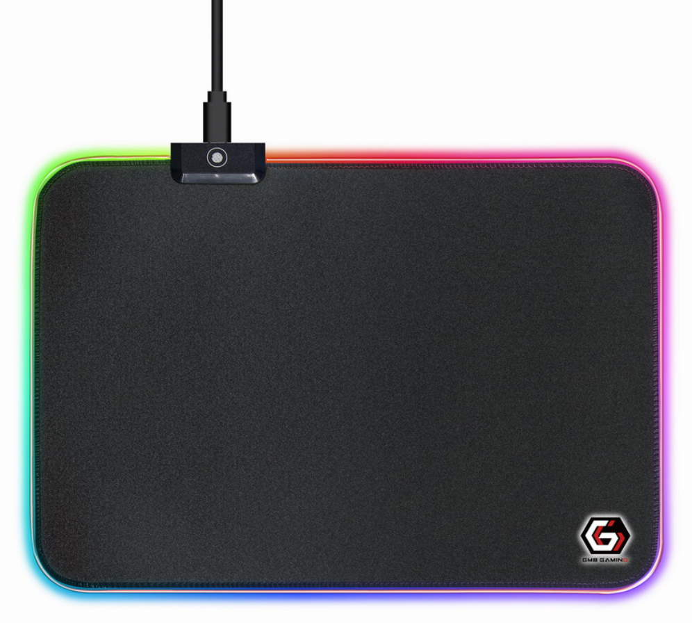 ALFOMBRILLA GAMING GEMBIRD LUZ LED NEGRO M 350X250X4 RGB