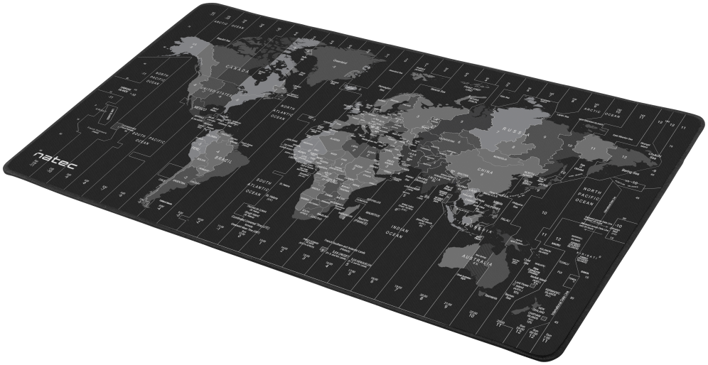 ALFOMBRILLA NATEC TIME ZONE MAP MAXI 800X400 MM - detalle