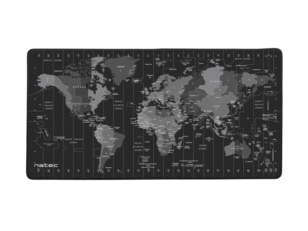 NATEC Time Zone Map Maxi Negro. Gris