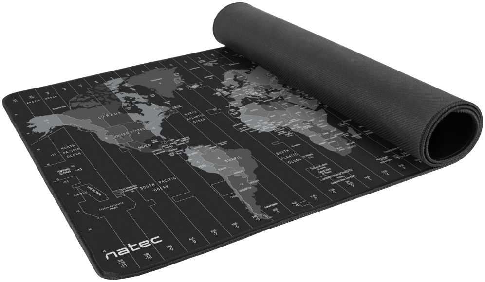 ALFOMBRILLA NATEC TIME ZONE MAP MAXI 800X400 MM - detalle