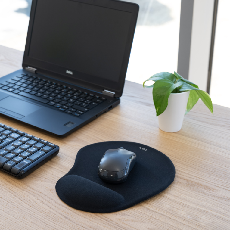 ALFOMBRILLA RATON TOOQ ERGONOMICA GEL NEGRO - detalle
