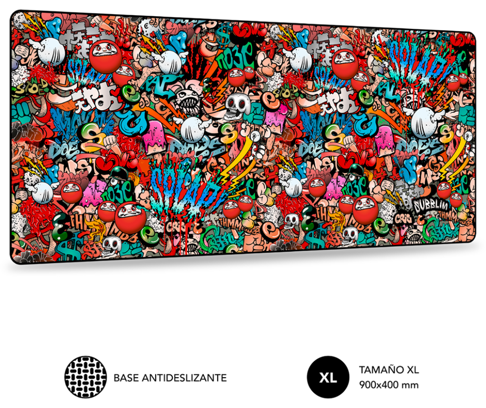 SUBBLIM Alfombrilla Ratón Graffiti XL Mouse Pad