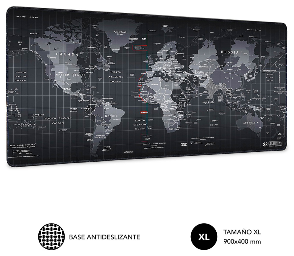 ALFOMBRILLA SUBBLIM MOUSEPAD WORLD XL 900x400x3