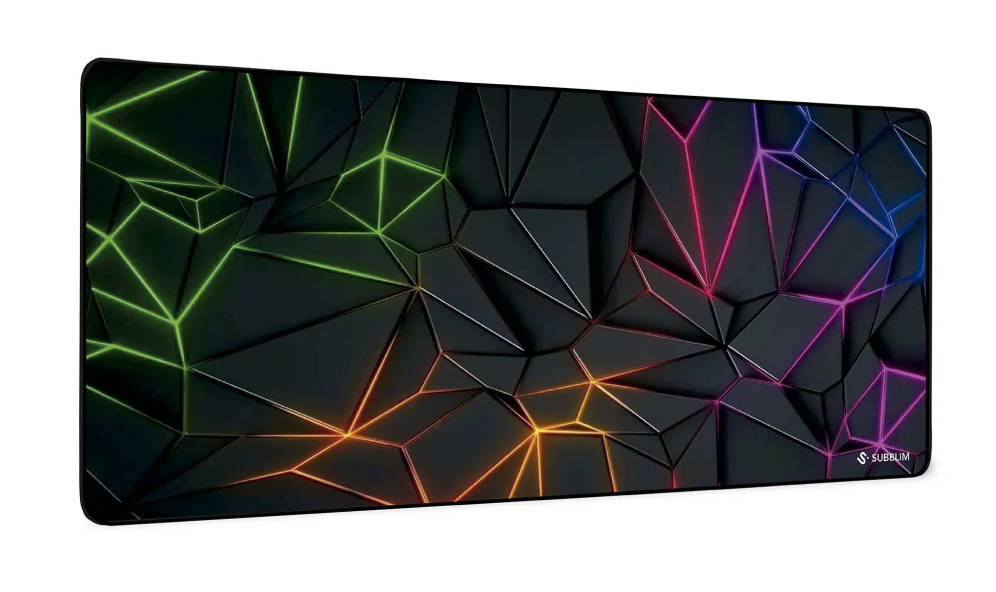SUBBLIM Neon Obsidian XL Alfombrilla de ratón para juegos Negro. Multicolor