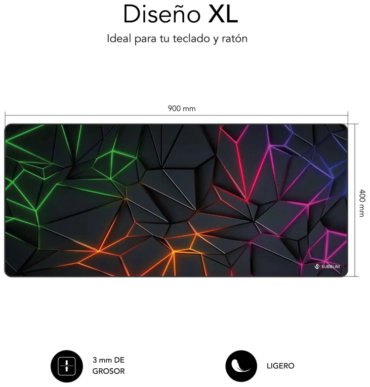 ALFOMBRILLA SUBBLIM NEON OBSIDIAN XL - detalle
