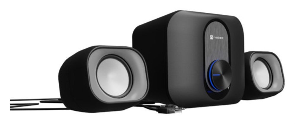 ALTAVOCES 2.1 NATEC PUG 11W RMS NEGRO - detalle
