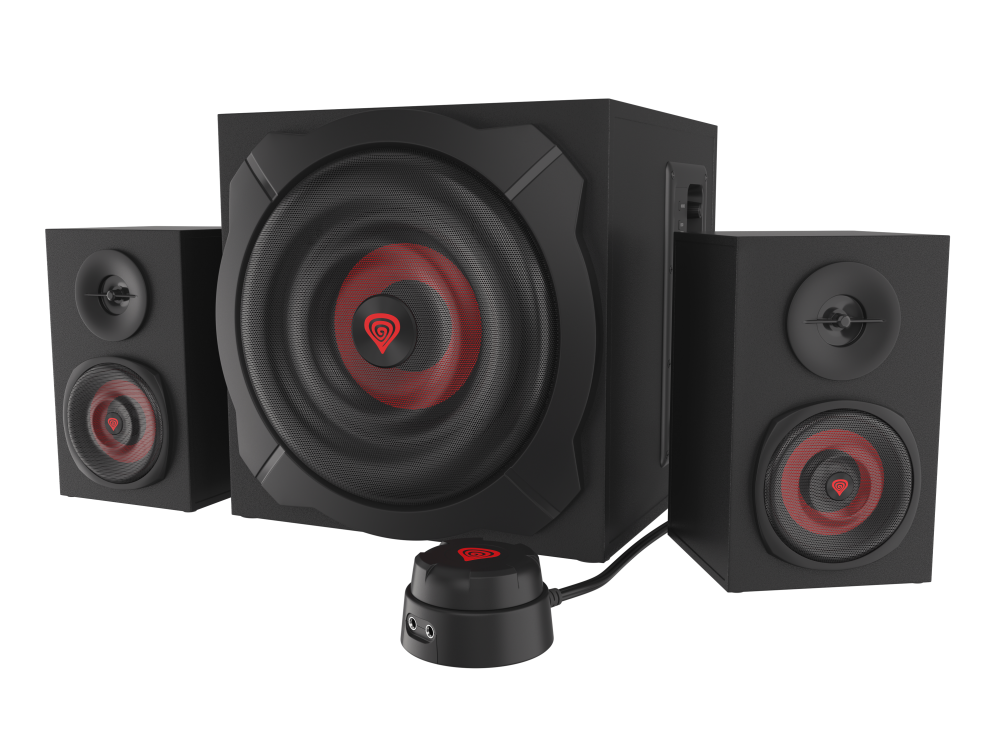 GENESIS Helium 610BT conjunto de altavoces 60 W PC/ordenador portátil Negro. Rojo 2.1 canales De 2 vías 30 W Bluetooth