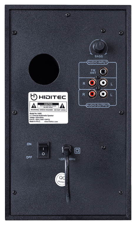 ALTAVOCES HIDITEC H400 DARK EDITION 80W BLUETOOTH USB - detalle