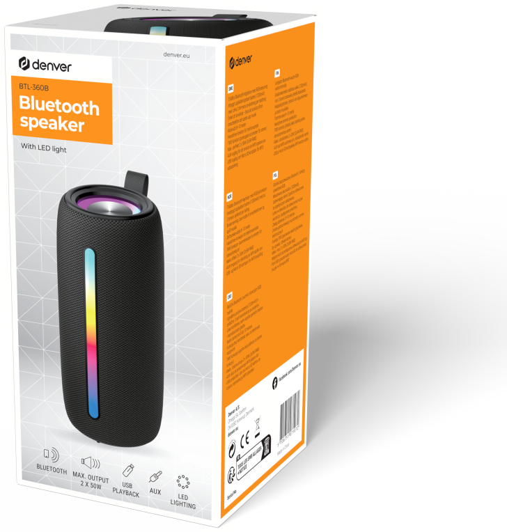 ALTAVOZ BLUETOOTH DENVER BTL-360B INALAMBRICO CON FUNCION DE ILUMINACION - detalle