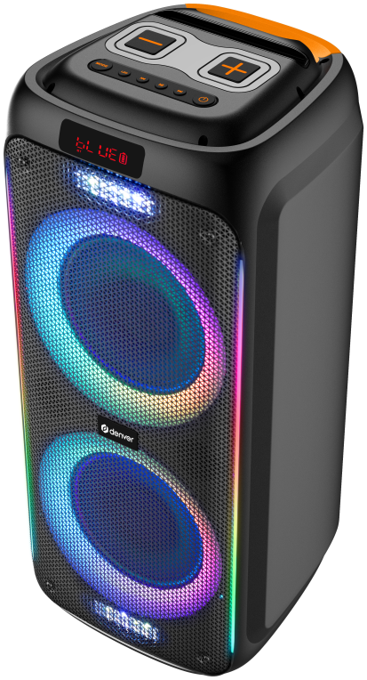 ALTAVOZ BLUETOOTH DENVER DUAL 8" CON 60W DE POTENCIA - detalle